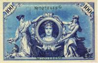 1908, Reichsbanknoten 1876-14 , 100 Mark (��� 2)