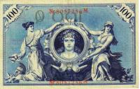 1908, Reichsbanknoten 1876-14 , 100 Mark (��� 1b)